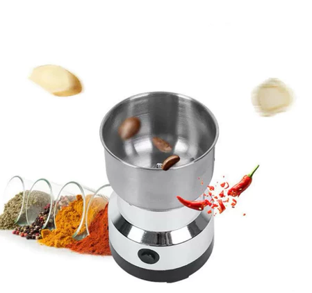 Moedor e triturador de café grãos sementes elétrico inox