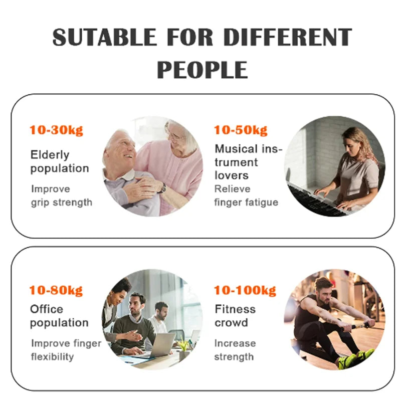 5-60kg/5-100kg força de aperto ginásio expansor de pulso fortalecedor de mão ajustável recuperação muscular fitness exercício de força de mão