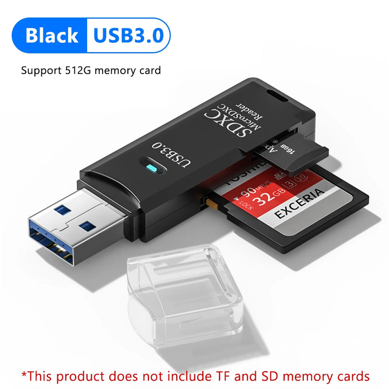2 em 1 leitor de cartão usb 3.0 micro tf leitor de cartão sd adaptador usb leitor de cartão de alta velocidade cartão de memória tf para pc portátil acessórios