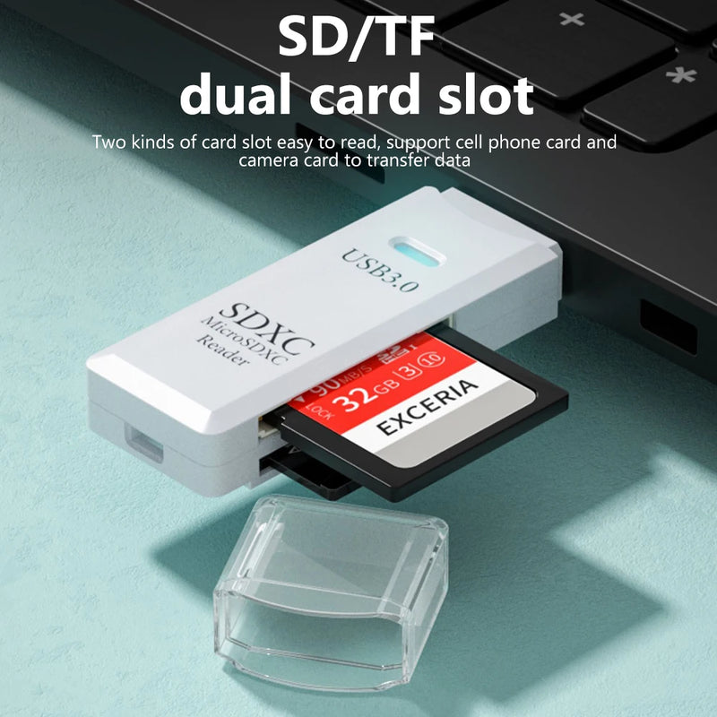 2 em 1 leitor de cartão usb 3.0 micro tf leitor de cartão sd adaptador usb leitor de cartão de alta velocidade cartão de memória tf para pc portátil acessórios