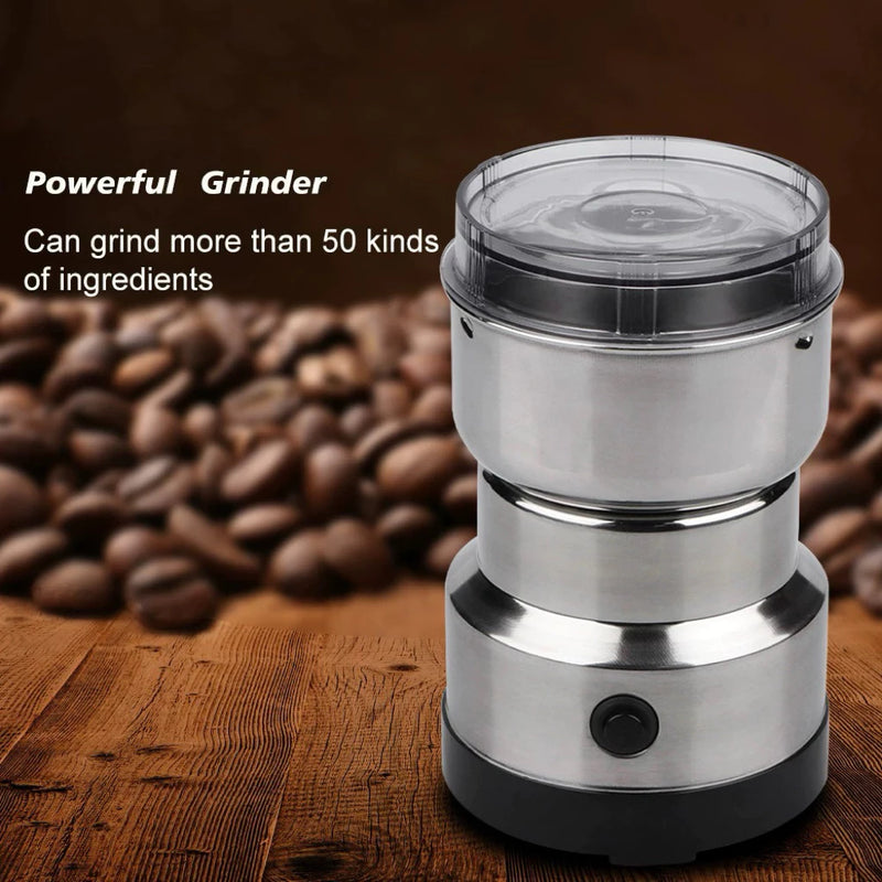 Moedor e triturador de café grãos sementes elétrico inox