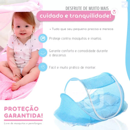 Berço ninho com travesseiro acolchoado portátil dobrável tenda mosquiteiro anti-mosquito para criança bebê maternidade