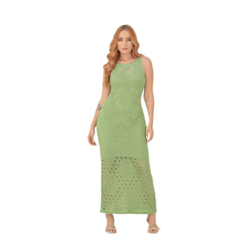 Vestido pistache em tricot premium