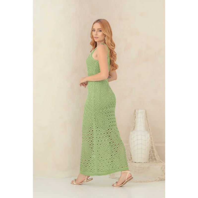 Vestido pistache em tricot premium