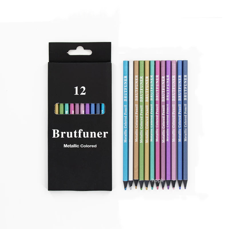 Kit Brutfuner 12 Lápis Profissionais – Estojo de Metal