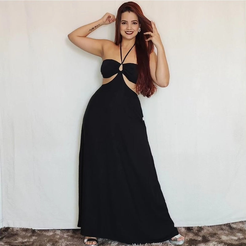 Vestido Longo Feminino Liso Casual Fresquinho