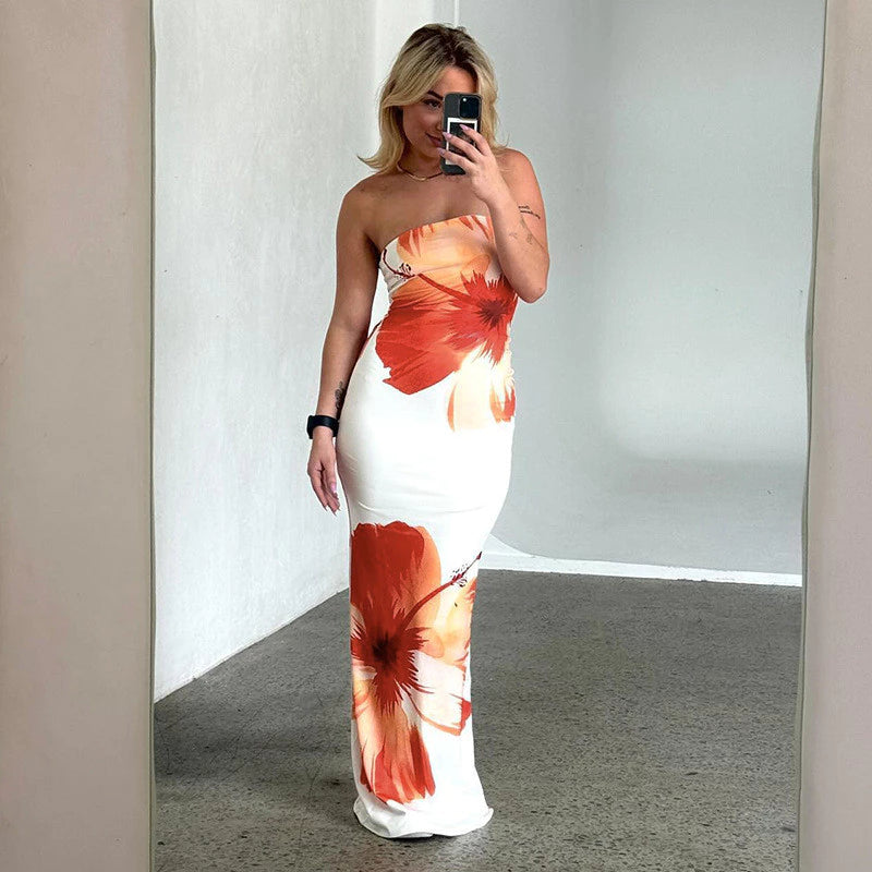 Vestido Boêmio Floral Sem Alças